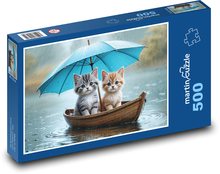 Kittens - rain, boat Puzzle of 500 pieces - 46 x 30 cm
