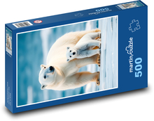 Niedźwiedź polarny - niedźwiedzie, młode Puzzle 500 elementów - 46x30 cm