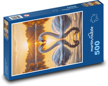 Swans - Valentine´s Day, love Puzzle of 500 pieces - 46 x 30 cm 