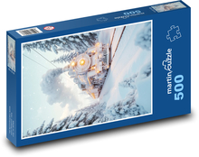 Train - snowy landscape, nature Puzzle of 500 pieces - 46 x 30 cm 