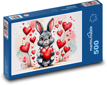 Valentine´s Day - Hare Puzzle of 500 pieces - 46 x 30 cm