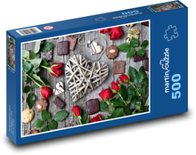 Červené ruže na Valentína Puzzle 500 dielikov - 46 x 30 cm 