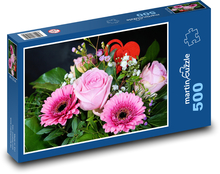 Valentýnská kytice Puzzle 500 dílků - 46 x 30 cm