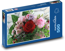 Bunter  Valentinstagsstrauß Puzzle 500 Teile - 46 x 30 cm