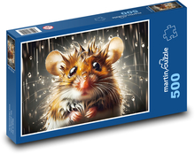Mause Im Regen Puzzle 500 Teile - 46 x 30 cm