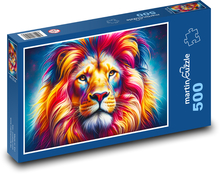 Kolorowy lew Puzzle 500 elementów - 46x30 cm