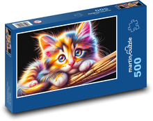 Barevné kotě Puzzle 500 dílků - 46 x 30 cm