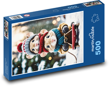 Mice on a sleigh Puzzle of 500 pieces - 46 x 30 cm