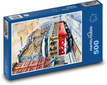 Zasnežená električka Puzzle 500 dielikov - 46 x 30 cm