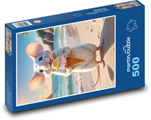 Myš se zmrzlinou na pláži Puzzle 500 - 46x30 cm