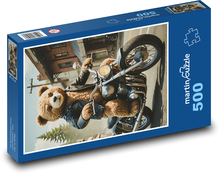 Teddy bear on a motorbike Puzzle of 500 pieces - 46 x 30 cm