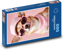Čivava v růžových brýlích Puzzle 500 dílků - 46 x 30 cm