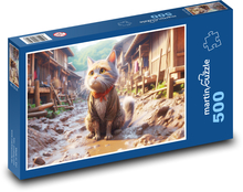 Kočka v blátě Puzzle 500 dílků - 46 x 30 cm