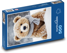 Teddy bear in a scarf Puzzle of 500 pieces - 46 x 30 cm 