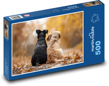 Hunde sitzen auf der Straße Puzzle 500 Teile - 46 x 30 cm
