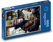 Opica číta noviny Puzzle 500 dielikov - 46 x 30 cm 