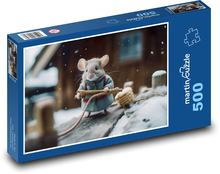 Myš v zime Puzzle 500 dielikov - 46 x 30 cm 