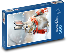 Králik v snehu Puzzle 500 dielikov - 46 x 30 cm 