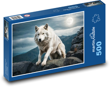 Vlk na skále Puzzle 500 - 46x30 cm