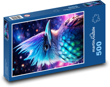 A bird with colored feathers Puzzle of 500 pieces - 46 x 30 cm 