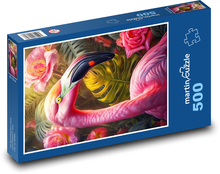 Růžový plameňák Puzzle 500 dílků - 46 x 30 cm