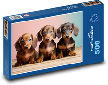 Jezevčíci - štěňata Puzzle 500 dílků - 46 x 30 cm