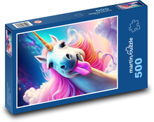 Rosafarbenes Einhorn Puzzle 500 Teile - 46 x 30 cm