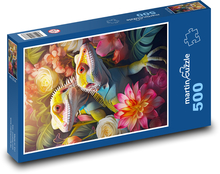 Colored lizards Puzzle of 500 pieces - 46 x 30 cm 