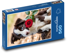 Border Collie - szczeniak Puzzle 500 elementów - 46x30 cm