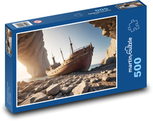 Ztroskotalá loď fantasy Puzzle 500 - 46x30 cm