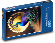 Fantasy Peacock Puzzle of 500 pieces - 46 x 30 cm 