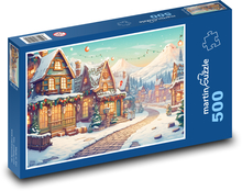 Vianočná dedina Puzzle 500 dielikov - 46 x 30 cm 
