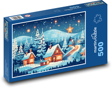 Dedina v noci Puzzle 500 dielikov - 46 x 30 cm