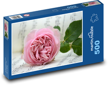 Ružová ruža Puzzle 500 dielikov - 46 x 30 cm 
