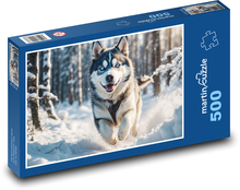 Pes v snehu Puzzle 500 dielikov - 46 x 30 cm