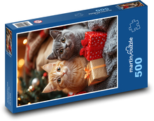 Mačky - vianočné darčeky Puzzle 500 dielikov - 46 x 30 cm 