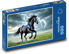 Kůň v bouřce Puzzle 500 dílků - 46 x 30 cm