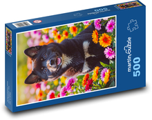 Dog - spring flowers Puzzle of 500 pieces - 46 x 30 cm