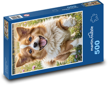 Pes v lučním kvítí  Puzzle 500 - 46x30 cm