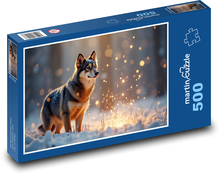 Pies na śniegu Puzzle 500 elementów - 46x30 cm