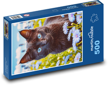 Czarny kot Puzzle 500 elementów - 46x30 cm