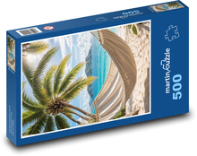 Hammock on the beach Puzzle of 500 pieces - 46 x 30 cm 
