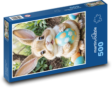 Jajko wielkanocne i zajączek Puzzle 500 elementów - 46x30 cm