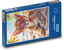 Puma w okularach Puzzle 500 elementów - 46x30 cm