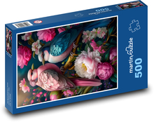 Birds in Flowers Puzzle of 500 pieces - 46 x 30 cm 