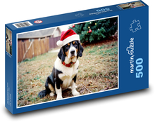 Weihnachtsfoto eines Hundes Puzzle 500 Teile - 46 x 30 cm