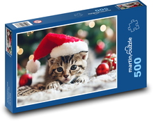 Vianočná fotka - mačiatko Puzzle 500 dielikov - 46 x 30 cm 