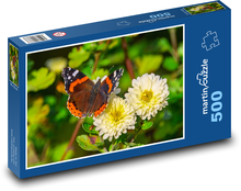 Butterfly - Flowers Puzzle of 500 pieces - 46 x 30 cm 