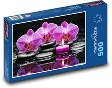 Orchidea - świece Puzzle 500 elementów - 46x30 cm