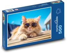 Eine Katze mit Brille Puzzle 500 Teile - 46 x 30 cm